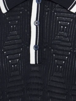 Knitted cotton polo shirt