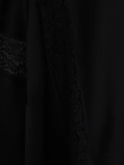 Lace & satin long skirt