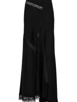 Lace & satin long skirt