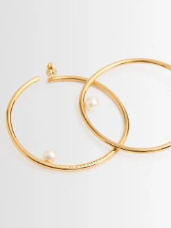 Large Hula Hoop pearl earrings