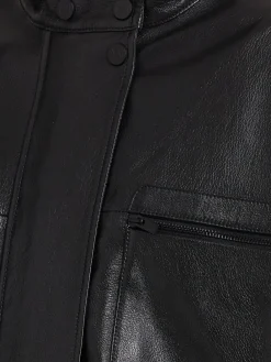 Leather bomber jacket
