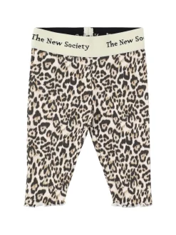 Leggings in misto cotone stampa leopardata