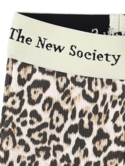 Leggings in misto cotone stampa leopardata