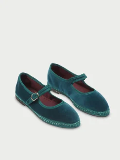 Leonor velvet Mary Jane flats