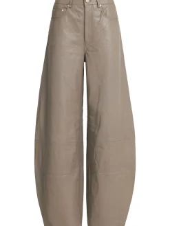 Leva barrel wide leg leather pants