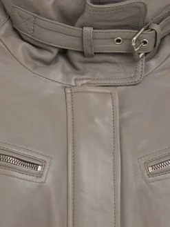 Leva puffer leather jacket