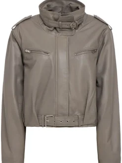 Leva puffer leather jacket