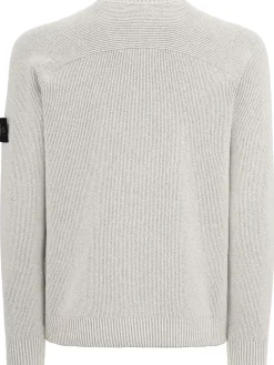 Logo cotton blend crewneck sweater