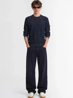 Logo cotton blend crewneck sweater