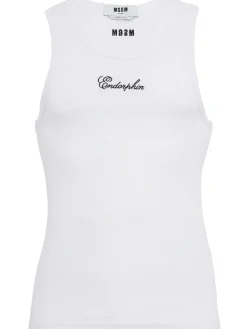 Logo cotton blend tank top