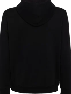 Logo cotton fleece zip-up hoodie