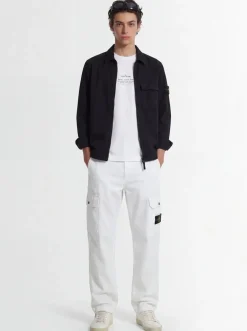 Logo cotton zip-up shirt