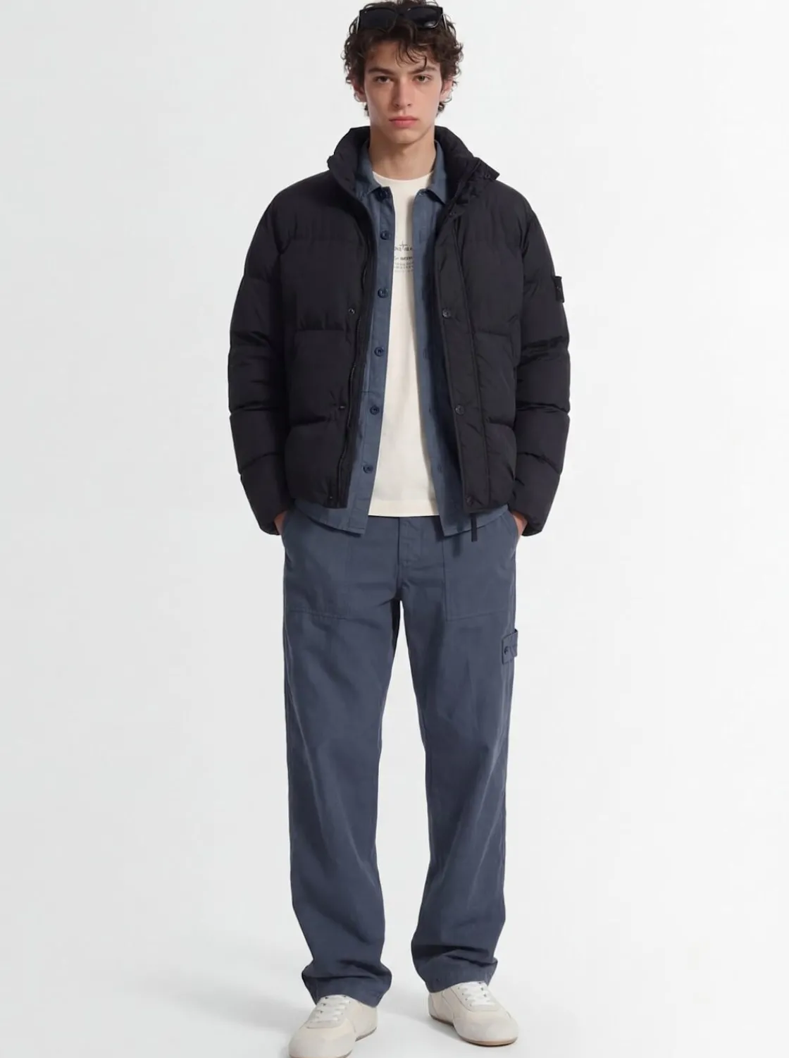 Logo nylon down jacket