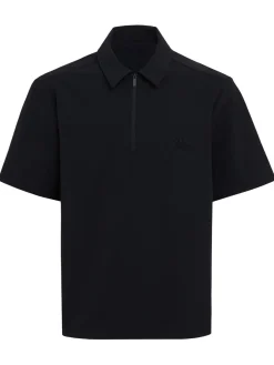 Logo nylon s/s half-zip shirt