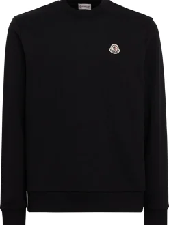 Logo patch cotton crewneck sweatshirt