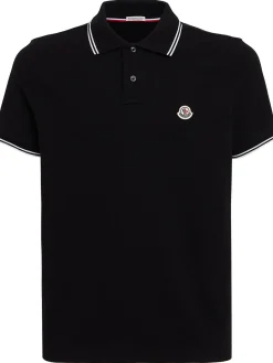 Logo patch cotton polo shirt