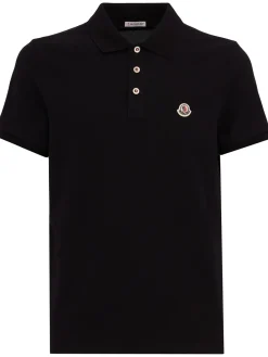Logo patch cotton polo shirt