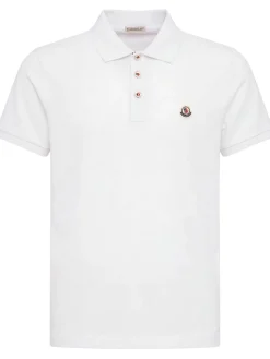 Logo patch cotton polo shirt