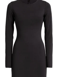 Long sleeved crewneck mini dress