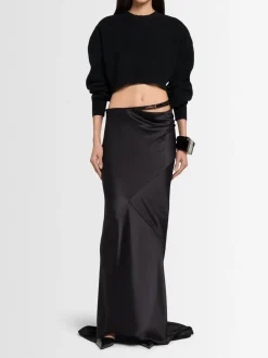 Maglia cropped in lana e cashmere