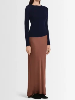 Maglia girocollo Ada in lana a costine