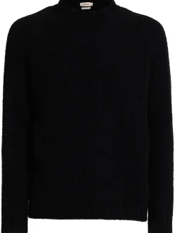 Maglia girocollo in lana a coste inglesi