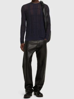 Maglia girocollo in misto cotone