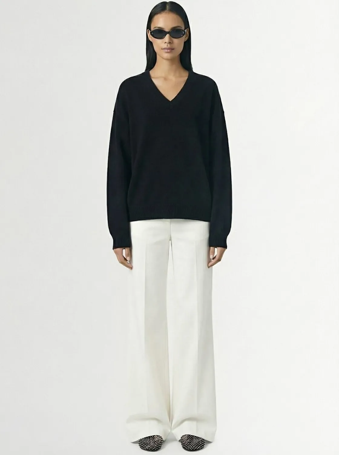 Maglia Zefiro in eco-cashmere con scollo a V