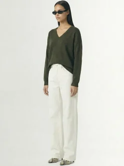 Maglia Zefiro in eco-cashmere con scollo a V