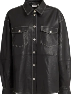 Margo leather shirt jacket