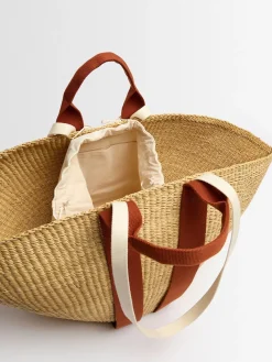Maxi Sophie raffia effect tote bag