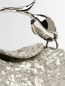 Mini Bloom sequined top handle bag