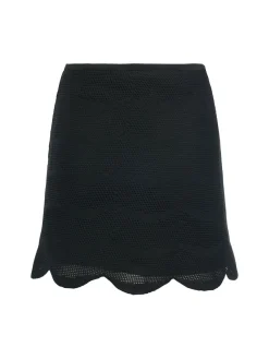 Minigonna in mesh di seta e cotone