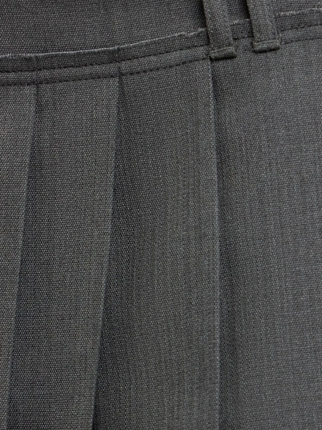 Minigonna in misto di lana a pieghe