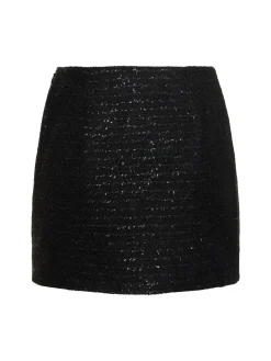 Minigonna in tweed con paillettes