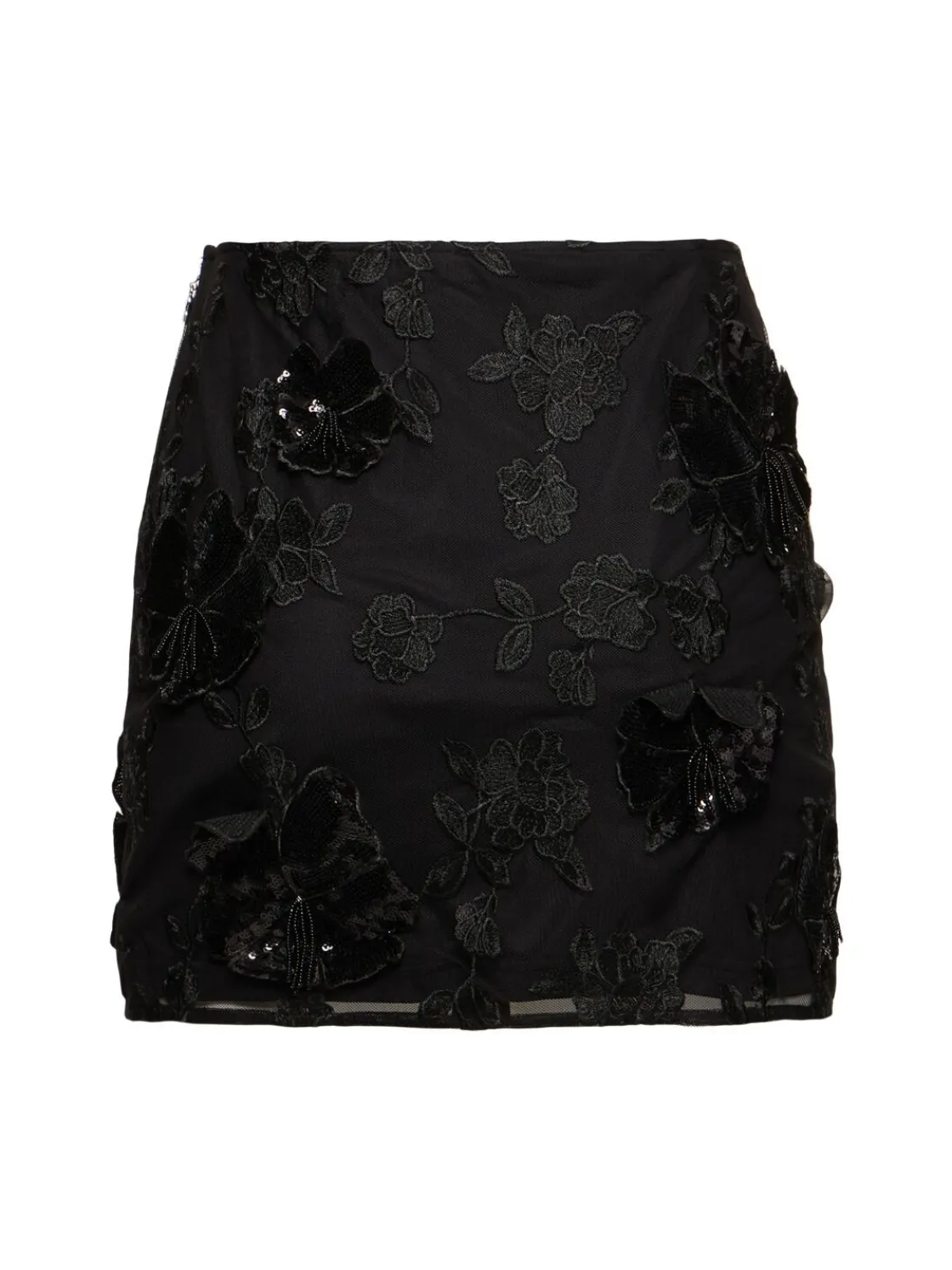 Minigonna Lula in mesh con fiori