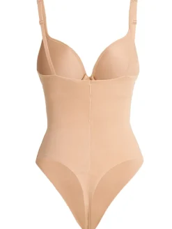 Nylon blend thong bodysuit
