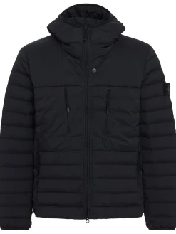 Nylon hooded down jacket