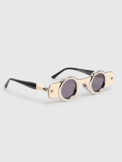 Occhiali da sole tondi J50 in acetato e metallo