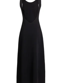 Open back viscose dress