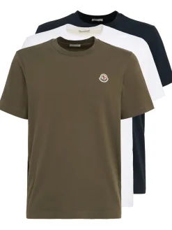 3 pack logo patch cotton t-shirt