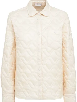 Padded diamond quilted shirt jacket