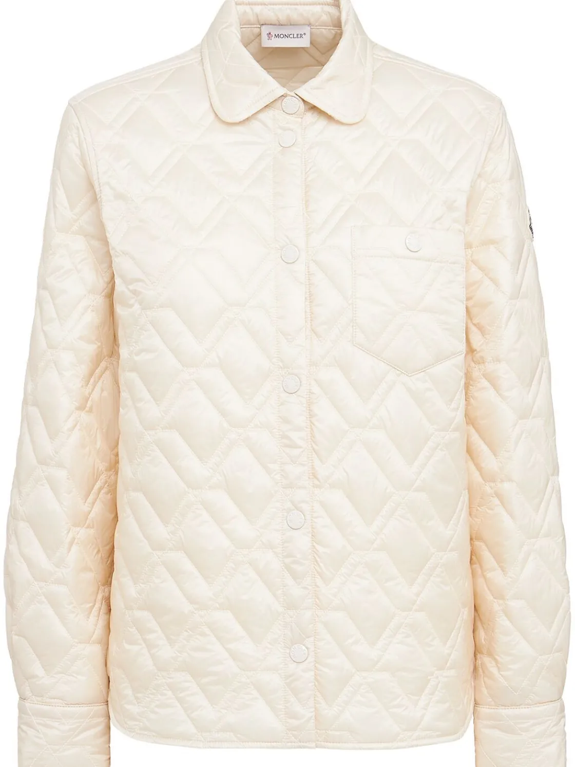 Padded diamond quilted shirt jacket