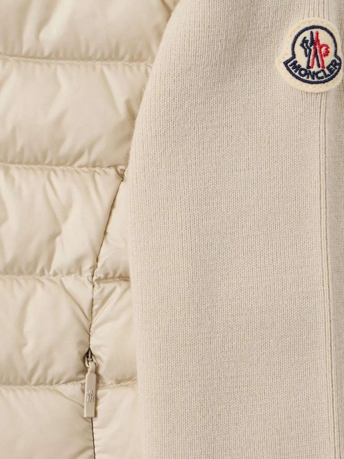 Padded wool zip-up cardigan