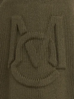 Padded zip-up cotton blend down cardigan