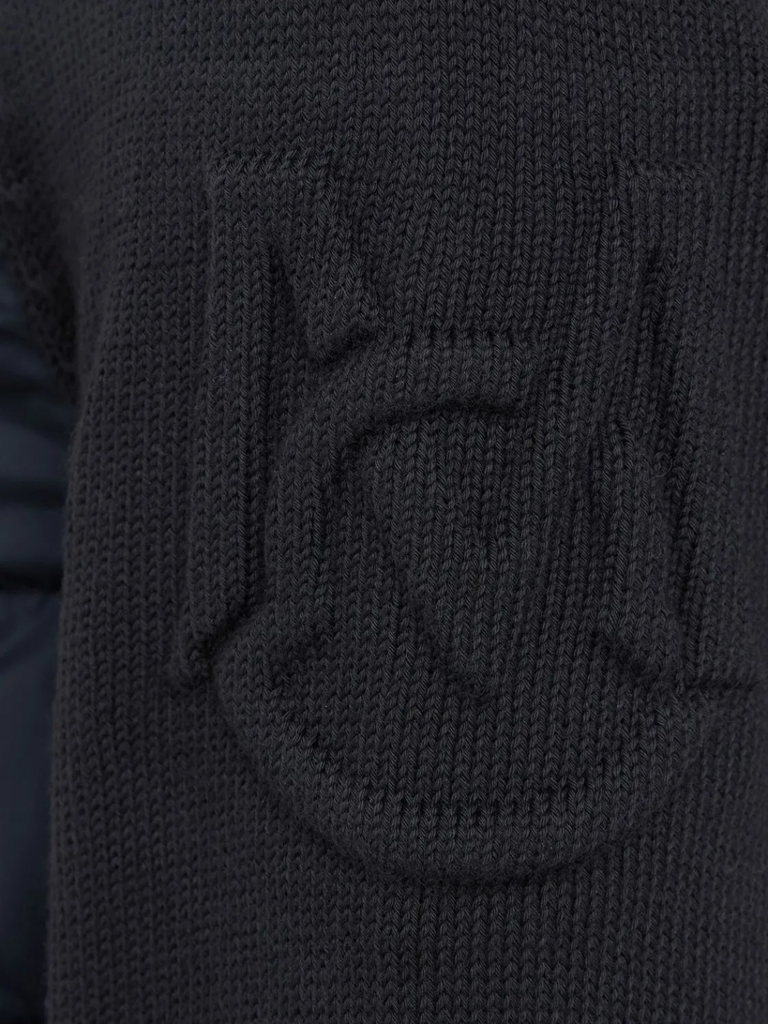 Padded zip-up cotton blend down cardigan