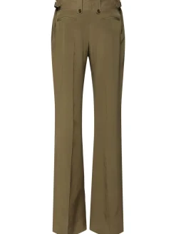 Pantaloni a gamba larga in seta crepe de chine