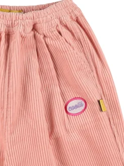 Pantaloni ampi color block a costine
