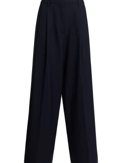 Pantaloni ampi sartoriali in misto poly