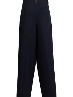 Pantaloni ampi sartoriali in misto poly